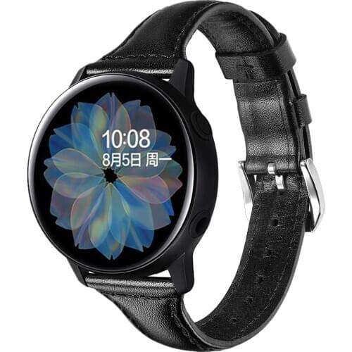 Watchband for Samsung Galaxy Watch Active 2 44mm band 20mm Genuine Leather Replacement Strap for active2 40mm wrist bracelet