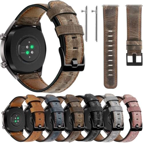 22mm Huawei watch gt 2/2e/Pro strap for samsung Galaxy watch3 45/46mm band leather Amazfit Pace bracelet Gear S3 frontier correa