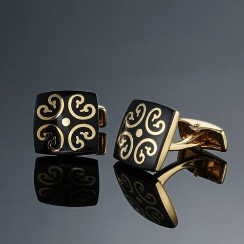 Luxury shirt cufflink mens Brand cuff button flower cuff link Gold High Quality Chinese Culture abotoadura Jewelry