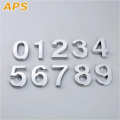 50*35*6mm 0 To 9 Self Adhesive Electroplating Door Number Self Adhesive Sticker Digital Number Home House Numbers Door Plates