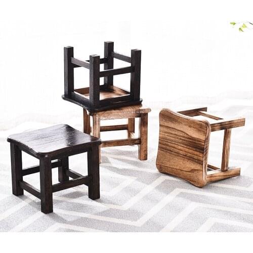 Modern Solid Wood Household Stool Fashion Creative Bench Square Stool Low Shoe Stool Living Room Simple Log Coffee Table Stool