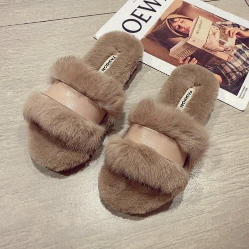 YSHUNIJ Shoes 2021 Mao Mao shoes women wear the new Korean version of flat flat-bottom home shoes in autumn