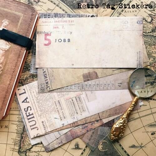 Vintage TAG. Collage Sticker DIY Scrapbooking Junk Journal Bottom Collage Gift Packaging Photo Props Decoration