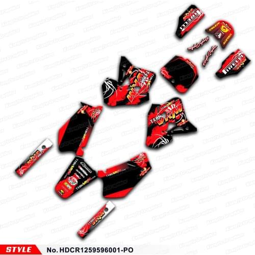 Aftermarket Motocross Stickers MX Graphics Off-road Decals Self Adhesives for CR125 CR250 1995 1996, Style No. HDCR1259596001-PO