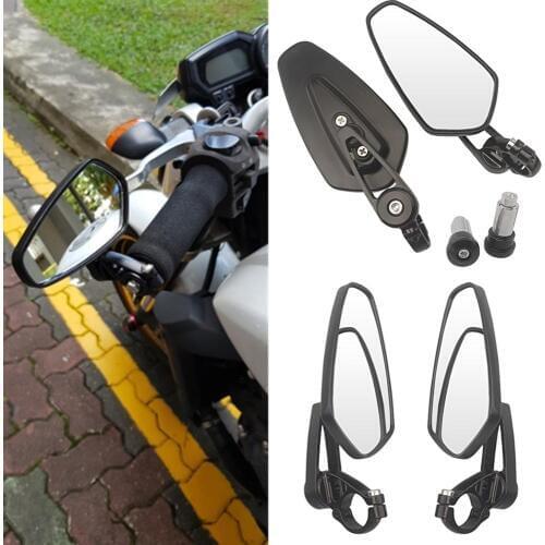 7/8" 22mm Bar End Rear Mirrors Motorcycle Accessories Motorbike Scooters Rearview Mirror Side View Mirrors Moto for Cafe Racer