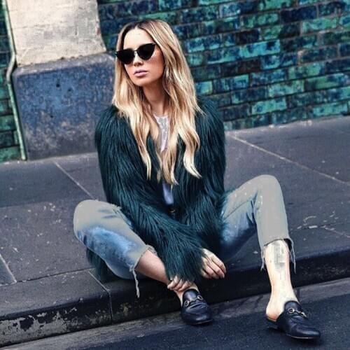 Floating Hair Jacket Fur Coat Women Lady Fur Overcoat Imitation Fur Faux Fox Jackets Hairy Party Fur Warm Coat Plus Size XXXL