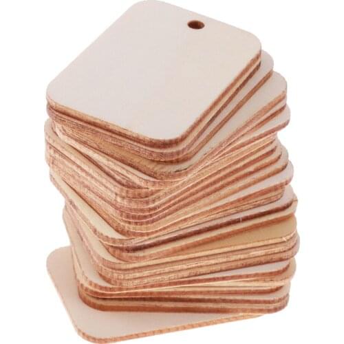 100x Natural Wooden Gift Tags Wedding Party Message Board Christmas Ornament