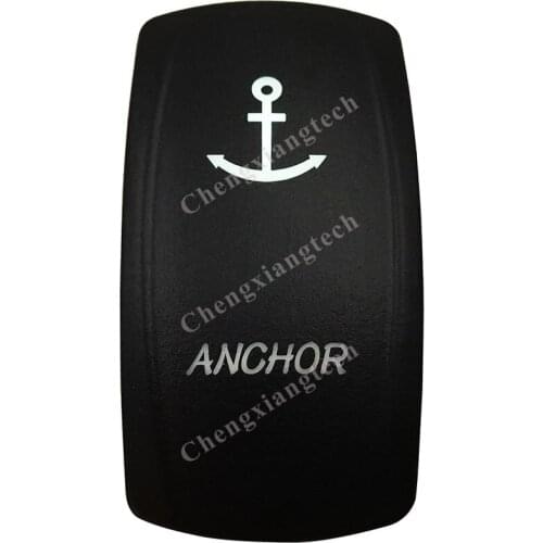 Anchor White Led Rocker Switch 3 Pin On-Off SPST 12V/20A 24V/10A + Jumper Wires Set for Car Boat Waterproof