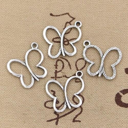 15pcs Charms Hollow Butterfly 20x19mm Antique Making Pendant fit,Vintage Tibetan Bronze Silver color,DIY Handmade Jewelry