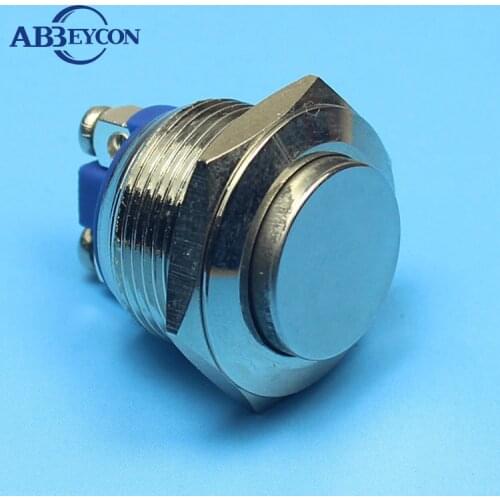 1970 high flat head 19mm 1NO momentary anti-vandal metal button swtich professional push button switch