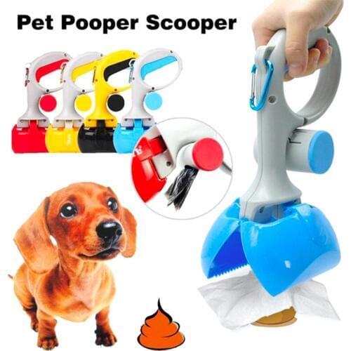 Portable 2 In 1 Pet Pooper Scooper Poop Bags Dog Cat Outdoor Waste Shit Pickup Remover Cleaning Poop Pick Up Holder Tool