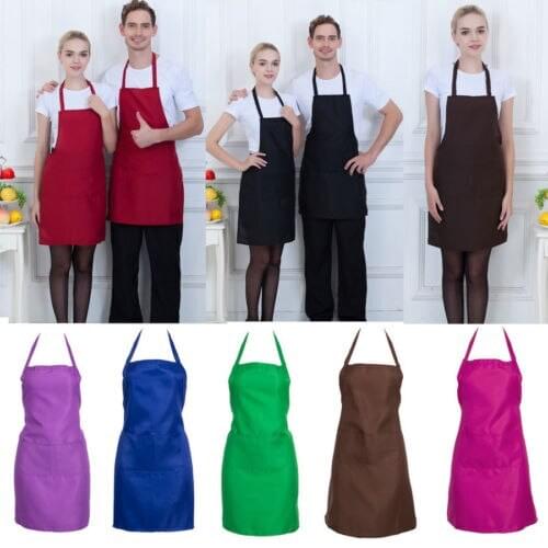 2021 Newest High Quality Plain Apron with Pockest For Chefs Butcher Kitchen Cooking Craft Baking Household Cleaning Tools