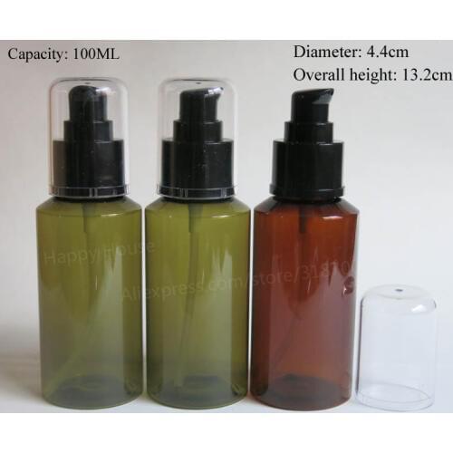 24 x 100ml New Fashion Green Amber Inclined Shoulder Lotion and Cosmetic Bottle