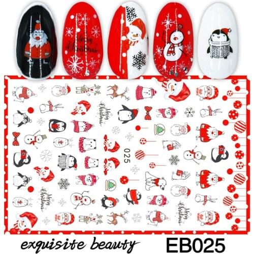 3D Stickers for Nails Summer Fashion Sticker Cartoons Merry Christmas Nail Art Decorations Foil Wrap Manicure Accessories