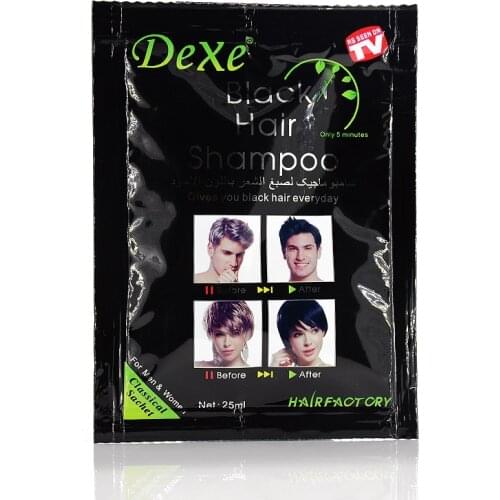 5 pcs dexe hair color product Fast black hair shampoo white become black hair color Grey hair removal for men and women