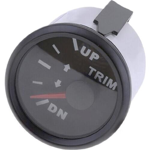 52mm 12V 24V Trim Gauge Meter Marine Trim Tilt Indicator 0-190ohm 160-10ohm for Boat Inboard Outboard Engine Truck Automobile
