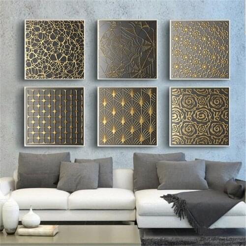 Abstract Gold Black Luxury Canvas Art Painting Home Decor Wall Art Retro Print Living Room Vintage Minimalist Picture Home Decor