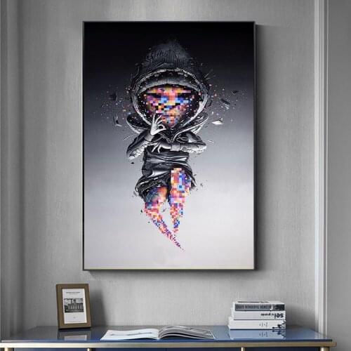 Abstract Graffiti Art Canvas Painting On The Figure Prints Posters Wall Pictures for Living Room Home Cuadros Decor