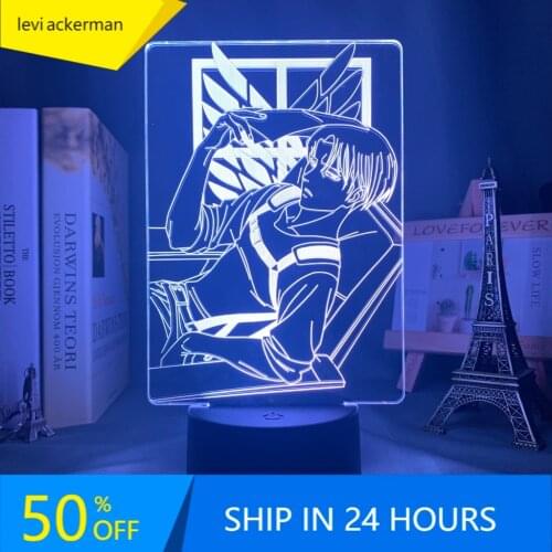 Acrylic 3d Lamp Levi Ackerman Anime Attack on Titan for Home Room Decor Light Child Gift Captain Levi Ackerman LED Night Light