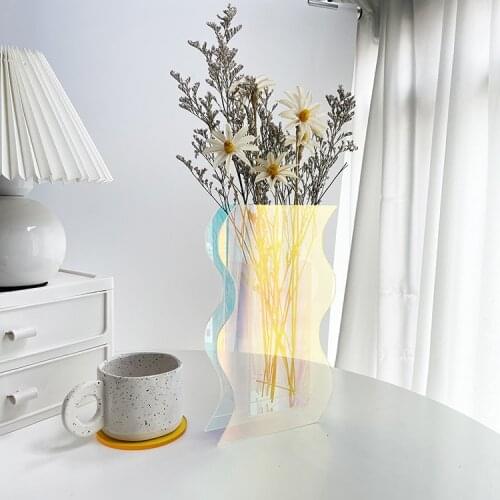 Nordic ins Style Acrylic Dazzle-Colorful Flower Vase Dried Floral Fresh-Flowers Container Flower Arrangement Home Modern Decor