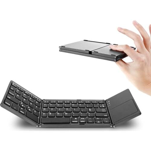 Bluetooth Wireless Slim Portable Folding Mini Keyboard Rechargeable Touch Pad For Computer Laptop Tablet ipad Mobile Phone