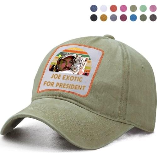 Joe Exotic For President Tiger King Baseball Cap Dad Trucker Bone Solid Hats Woman Berets Ponytail Caps Snapback Casquette Hats