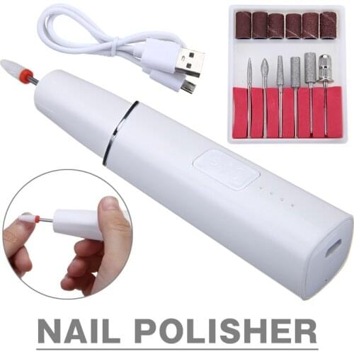 Mini Electric Nail Sander Pedicure Manicure Machine Kit USB Rechargeable Nail Grinder Fashion Electric Pen-Shape Nail Polisher