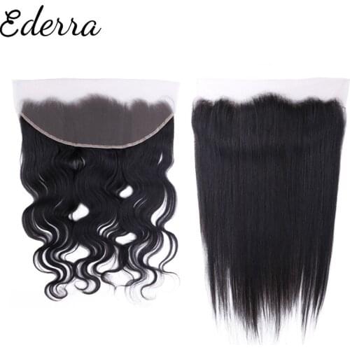 HD Transparent Human Hair Lace Closure Brazilian Hair 13*4 Closure Natural Color Swiss Lace Frontal Remy Hair 10-22Inch