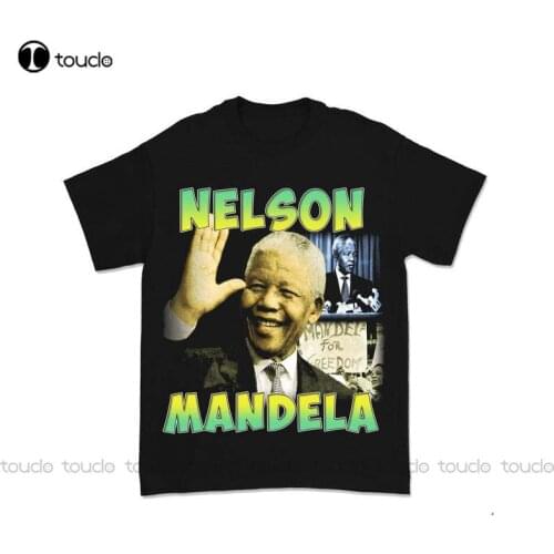 New Nelson Mandela South Africa Black History Vintage Style T-Shirt Cotton Tee Shirt