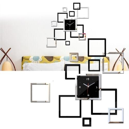 Wall Clock DIY Clocks Horloge Reloj De Pared Watch Modern Acrylic Mirror Sticker Living Room Quartz Needle Dropship