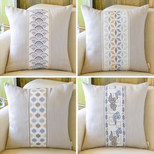 New Chinese style pillow cushion cover Bedroom pillow cushion cover Office waist pillowcase without core Customizable
