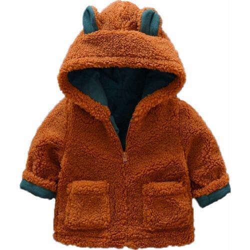 Newborn Baby Clothes Autumn Winter Warm Hooded Jacket&Coat for 1-3 Year Toddler Kids Boy Girls Cartoon Bear Outerwear Fleece