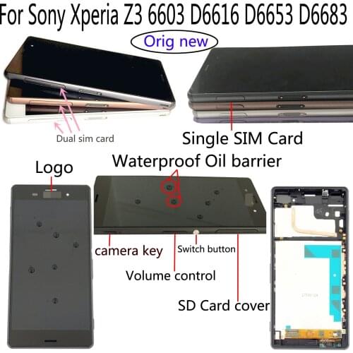 Original 5.2" For Sony Z3 6603 D6616 D6653 D6683 D6633 LCD Display Touch Screen