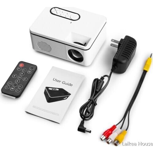 1080P Mini Portable Projector 400-600 Lumens Cinema Projector Support 5V-2A Mobile Power Supply With USB External Mobile Power