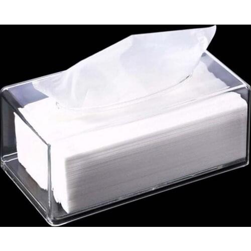 Transparent Home Hotel Desktop Tissue Paper Holder Box Napkin Container