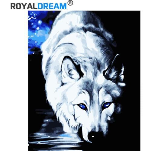 ROYALDREAM The Water Dog Diy Digital Painting By Digital Modern Wall Art Pictures For The Home Wall Art Works