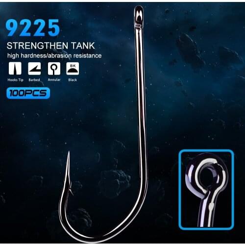 100pcs/lot Fishing Hooks Oshaughnessy Series JIG Hook Sunlure Brand Jig Big Fish hook 9255-1#-8/0# JIG Hook