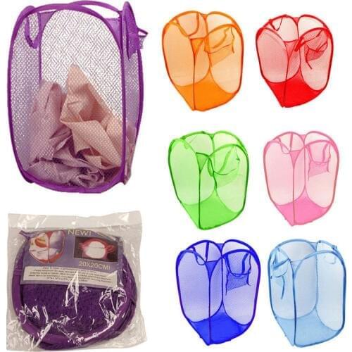 Folding Dirty Clothing Laundry Bucket Storage Basket Childrens Toys Shoe Sundries Storage Organizer Mesh Sundries Baskets