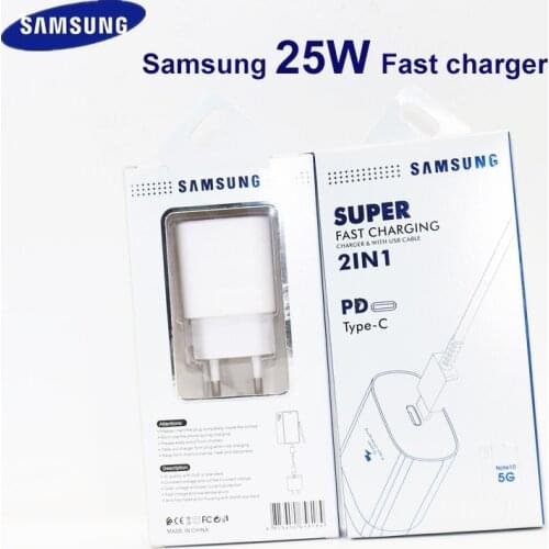 25W Samsung Note10 USB3.0 Type C PD Super Fast Charger AFC Adapter USB-C Cable for Galaxy Note 10 S10 plus S10E S9 S8 Fold W2019