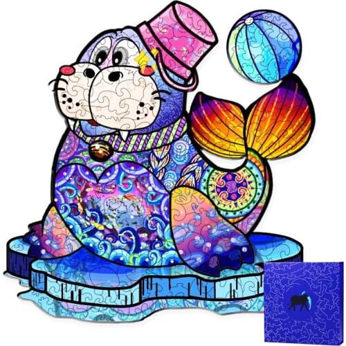 Unique 3D Wooden Puzzles Owl Sea Lion Puzzles Games For Children Educational Toys Wooden Jigsaw Adults Puzzle DIY Crafts Gifts