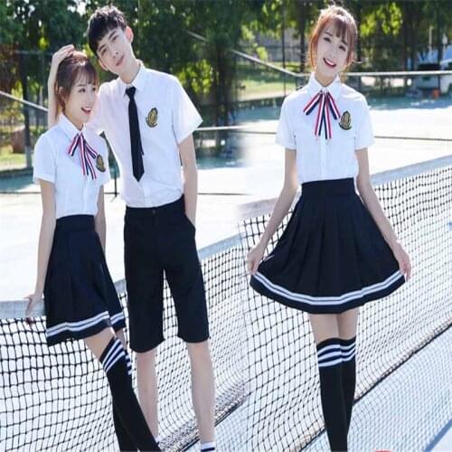 Female school uniforms set 2018 new fashion school wind suit high school male students uniform skirt skirt suits couple