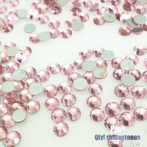 Factory sales! Pink 3D Super flash high quality galss nail art non hotfix flat back rhinestones,diy accessory FM021