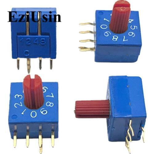 0-9 10 Rotary Coding Knob Switch DIP 5pins 8421C 4:1 PCB Switching 5p 7mm Shake