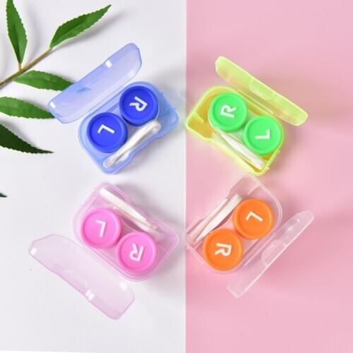 1piece Fashion Best Transparent Pocket Plastic Contact Lens Case Travel Kit Easy Take Container Holder Random Color
