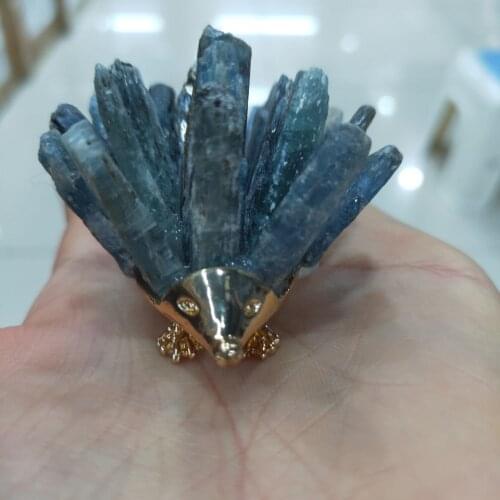 1pcs Natural Kyanite Cyanite Quartz Crystal Cluster Hedgehog Handicraft Home Decoration Gift