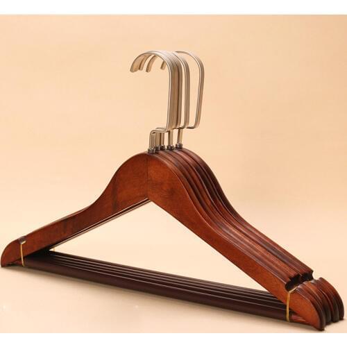 10pcs/lot 38cm-44cm Retro horizontal bar solid wood hanger(Customizable LOGO)