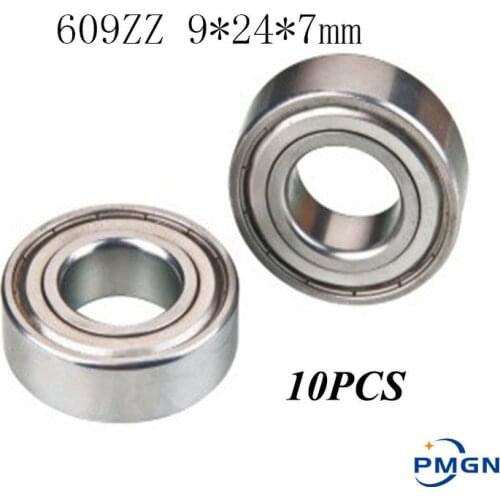 10pcs High quality ABEC-5 609ZZ 609Z 609-2Z 609 609Z 609ZZ Metal Sealed deep groove ball bearing 9x24x7mm miniature bearing