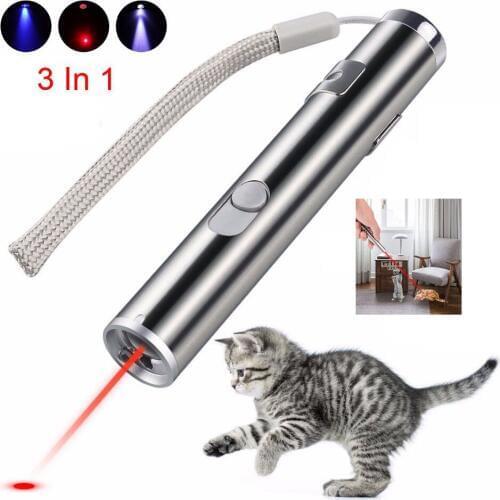 3 in1 red lazer pointer USB rechargeable flashlight rechargeable UV flashlightAluminium Alloy Laser multi-function Lazer pen