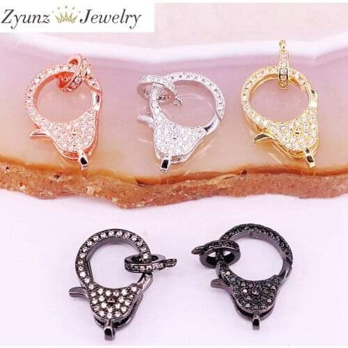 5PCS, CZ Lobster Clasp, Micro Pave CZ Claw Cubic Zirconia Connector Clasp. For Jewelry Making