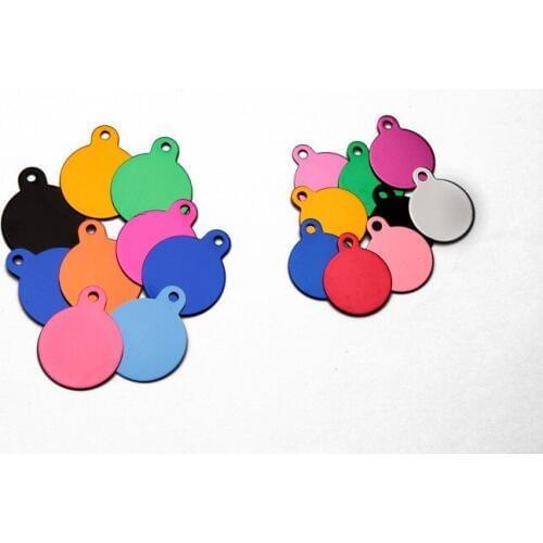 500Pcs/Lot Colorful Round Pet ID Tag Blank Dog Cat Double Sided 25/30mm for Name Phone Number Pendant Personalized